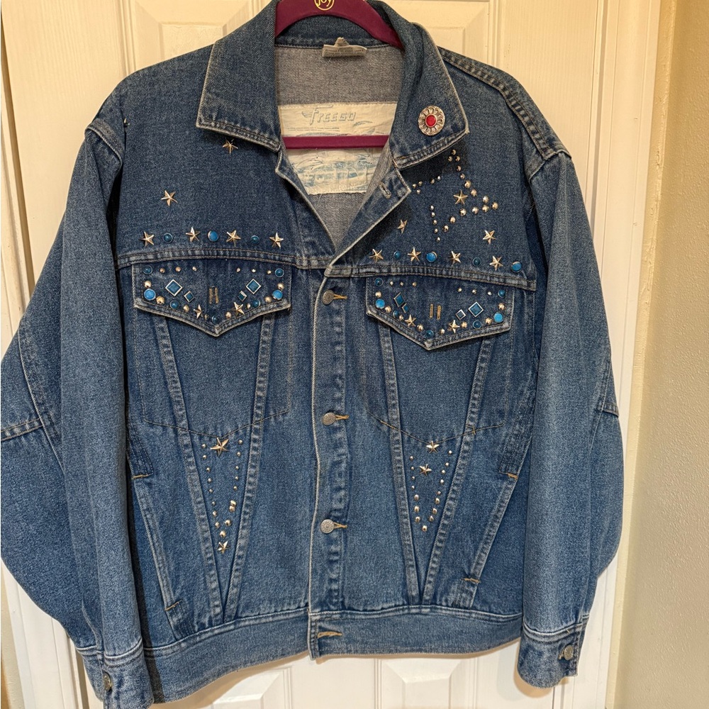 EUC Vintage Freego 90’s Denim Bomber Jacket